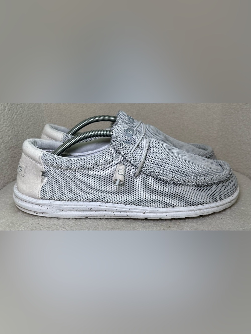 Hey Dude Wally Sox Stone White Mesh Slip On Lightweight Casual Comfortable 13